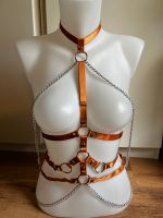Elastisches Harness Oberteil mit Ketten orangefarbene Top kinky Mitte - Wedding Vorschau