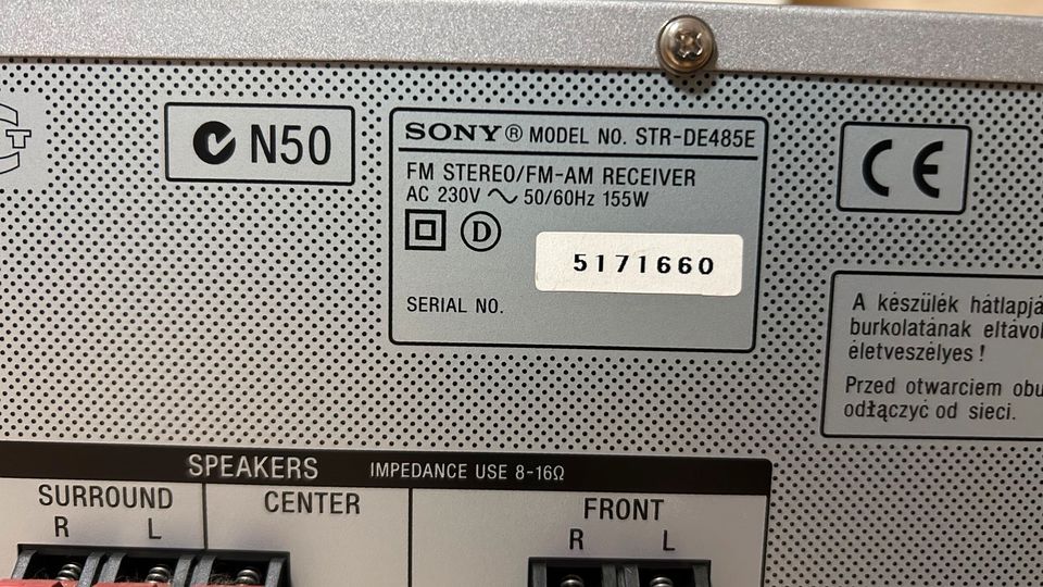 Sony STR-DE485E Surround AV Receiver silber in Hamburg