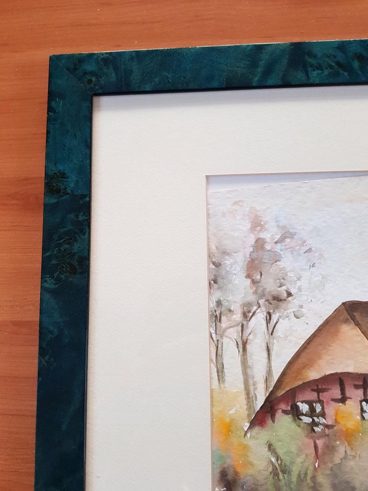 Aquarellbild "Landschaft", signiert in Lilienthal