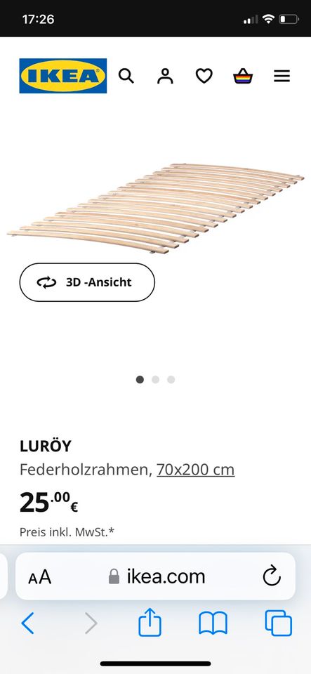 2 Ikea Lattenroste je 70x200 (140x200) nagelneu in Düsseldorf