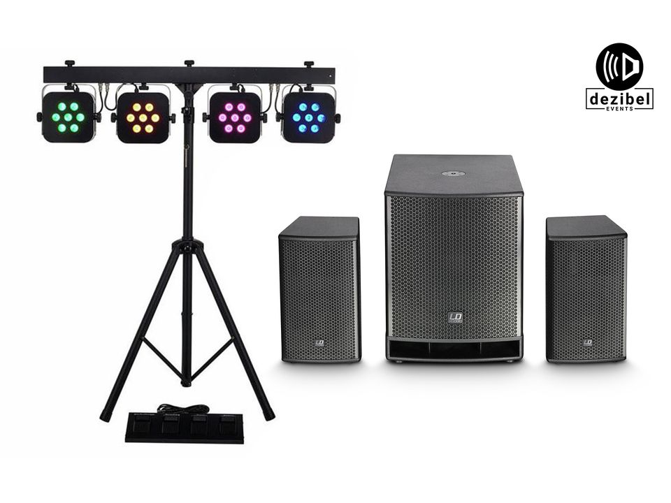 Party-Paket | Bluetooth | Musik-Anlage | LED-Lichtbar | Strahler in Warburg