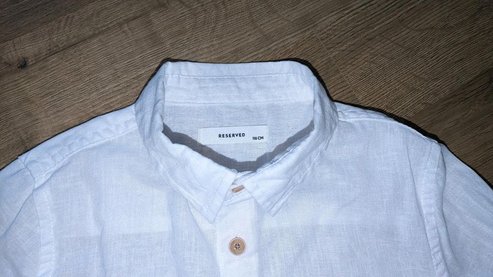Hemd weiß Baumwolle Leinenhemd Gr 116 neuwertig in Bad Dueben