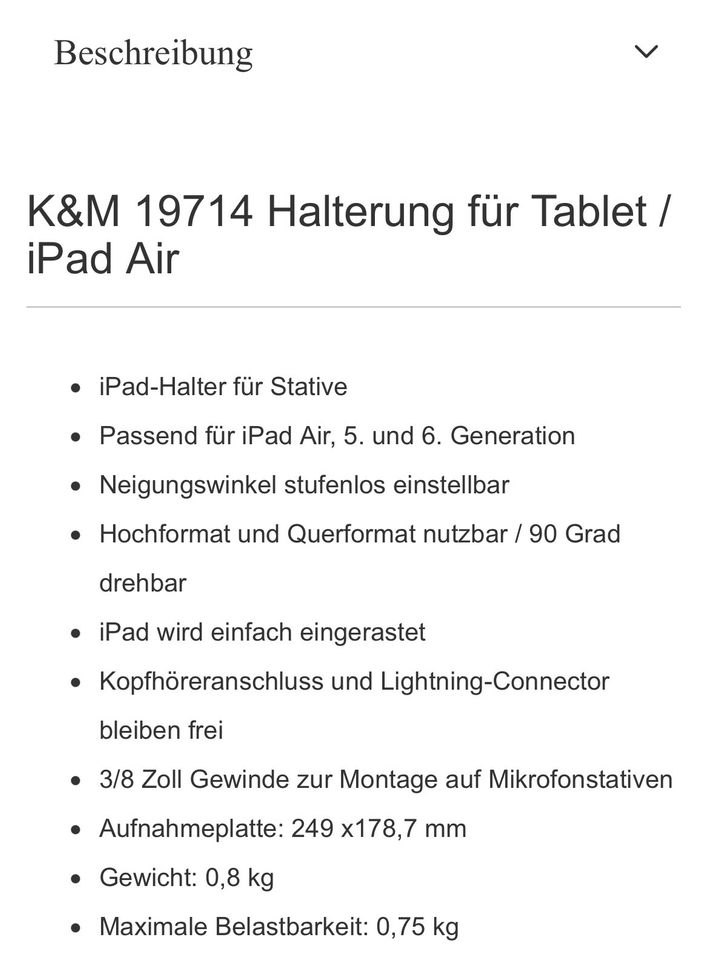 IPad Halterung in Wurzen