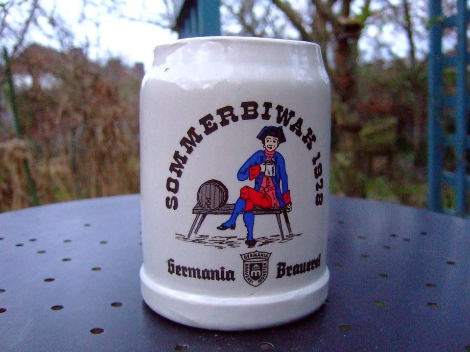 Bierkrug Steinkrug Germania Brauerei Sommerbiwak 1978 Münster in Wolbeck