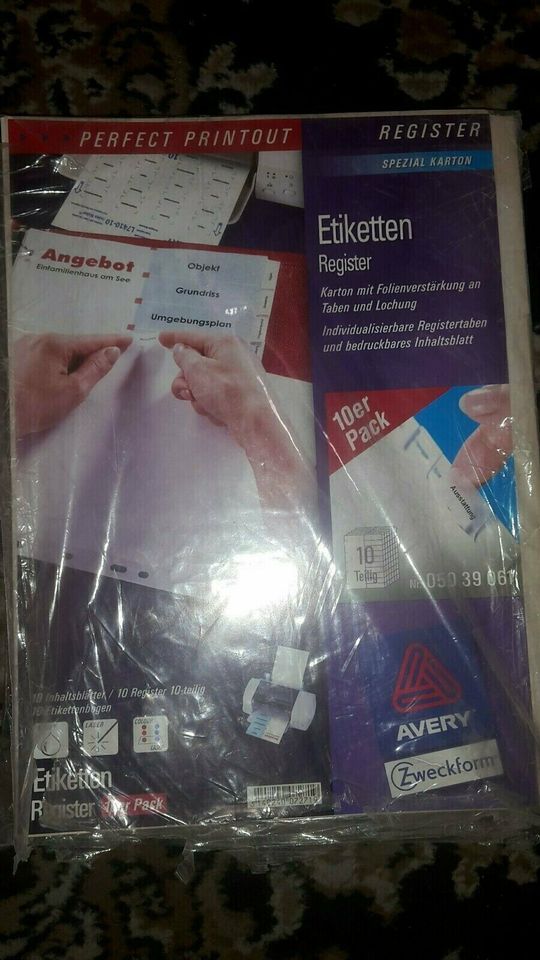 10er Pack Avery Etiketten Register Individualisierbare Registerta in Salzwedel