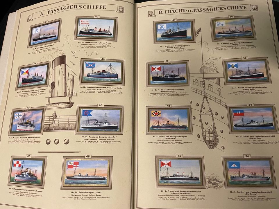 Unsere Marine Schiffsbilder Zigarettenbilder Sammelalbum aus 1934 in Plauen