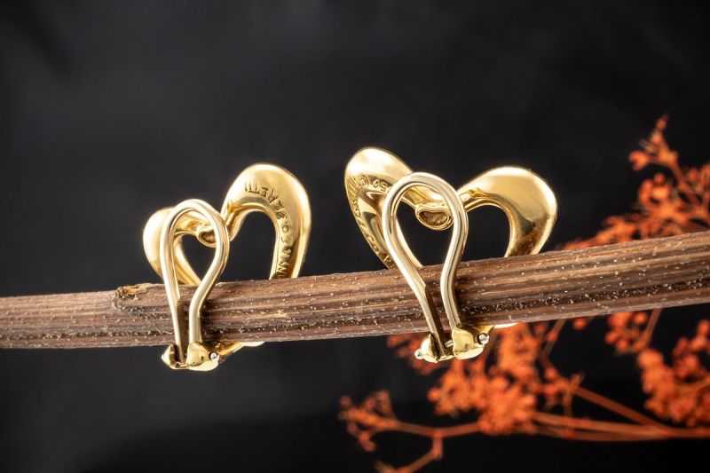 Tiffany & Co. Ohrringe Open Heart Elsa Peretti Ohrclips Gelbgold in Wegberg