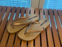 Flip Flop Ipanema Zehenpantoletten Gr. 35 Glitzer Gold Bayern - Ergolding Vorschau