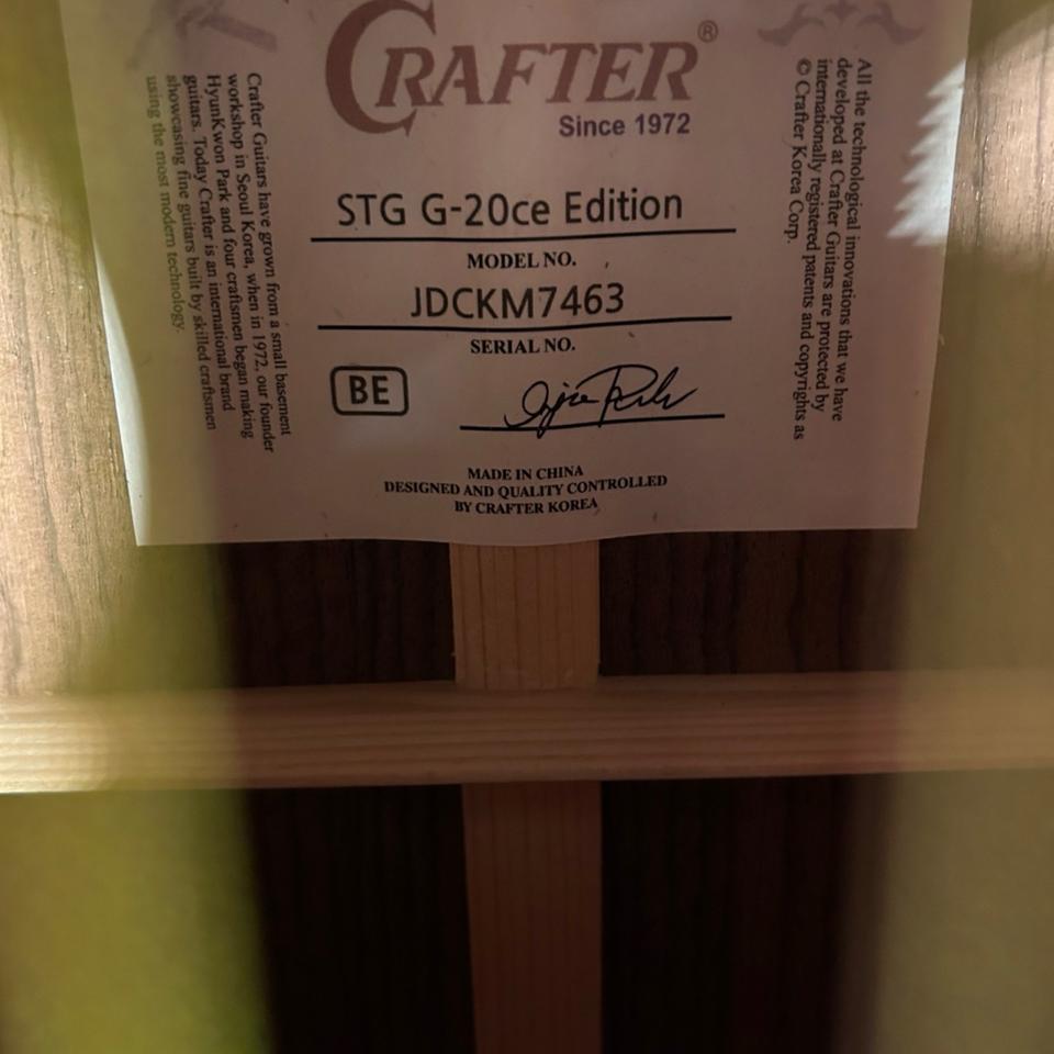 Crafter STG G20CE EDIT - Cutaway Grand Auditorium elektro-akustis in Cloppenburg