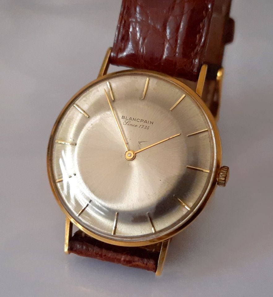 Blancpain 18k 750 Vintage Herren Armbanduhr Gold Ultra ca. 1962 in Buchholz in der Nordheide