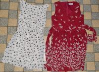 2 x Kleid kurz, Aufdruck Vögel Vogel, rot & creme, Gr. 36/38 Kreis Pinneberg - Neuendeich Vorschau