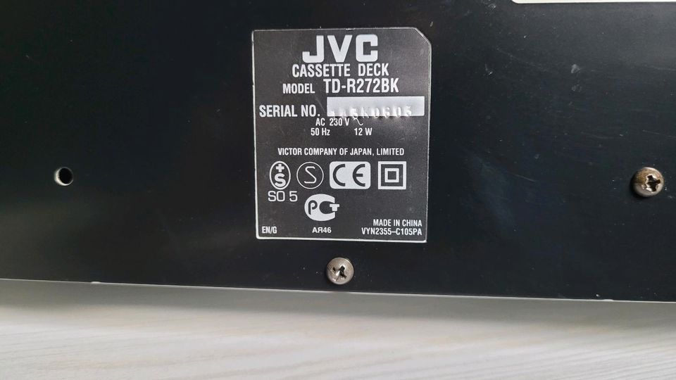 JVC TD-R272BK 2 Kopf Auto Reverse, Tapedeck, Cassettendeck in Havixbeck