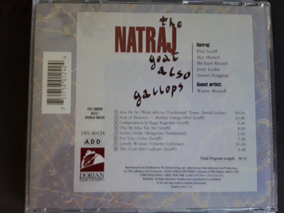 NATRAJ CD~ THE GOAT ALSO GALLOPP~ ☆JAZZ☆ in Weyhe