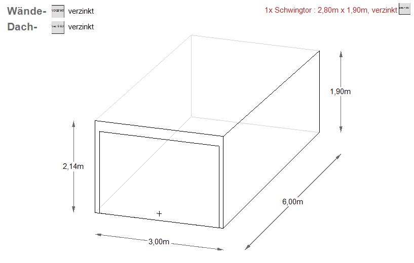 Blechgarage 3x6x2,14m Gerätehaus Schuppe Lager | piemar.de 9500! in Schwäbisch Hall