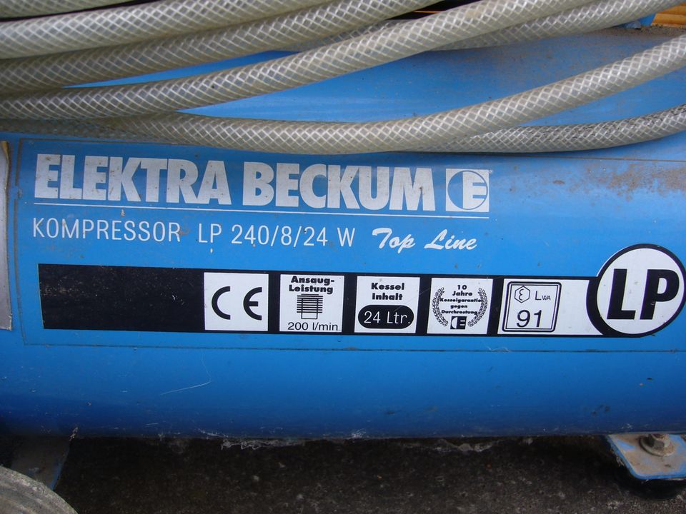 Kompressor Elektra Beckum LP240/8/24W, gebraucht, Luftdruckprüfer in Wolfenbüttel