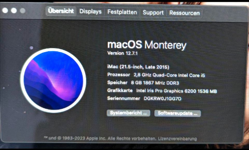 iMac 21,5" Late 2015 / 2,8 GHz i5 / 8GB RAM/ 1TB HDD Festplatte in Werl