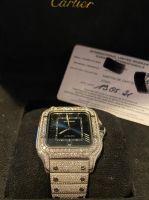 Cartier Santos Iced Out Fullset (Box,Papiere) Blue Dial Berlin - Charlottenburg Vorschau