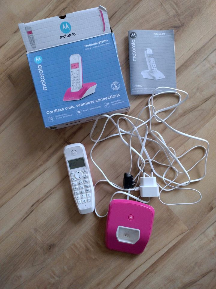 Motorola S1201 Digitales Schnurlos Telefon in Pink - Weiß in Altena