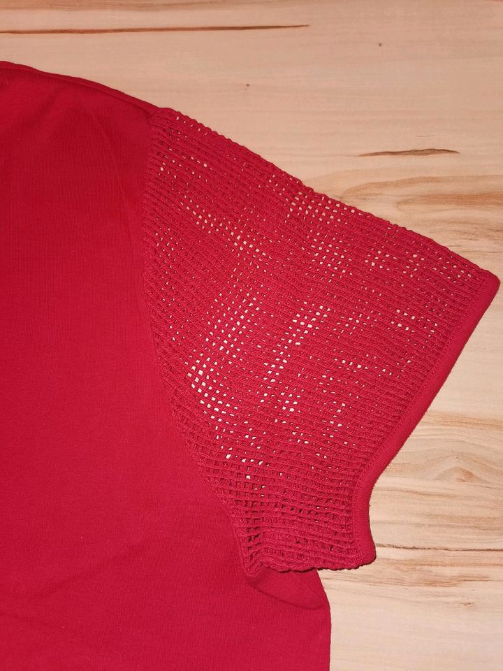 ⛔ T-Shirt rot ⛔ Häkelspitze Boho Style 52/54 in Achim