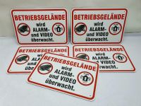 DIBOND Schild 45 x 30 cm Betriebsgelände Alarm Video Saarland - Heusweiler Vorschau