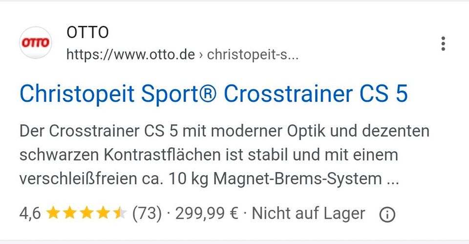 Crosstrainer Christopeit CS 5, sehr guter Zustand in Altenthann