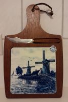 Retro Delfter Delft Blau Windmühle Käsebrett Schneidebrett/Messer Nordrhein-Westfalen - Nörvenich Vorschau