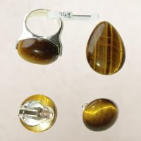 Set Tigerauge 1 Ring 2 Ohrringe Ohrring 1 Stein Tiger Eye Schmuck Berlin - Mitte Vorschau