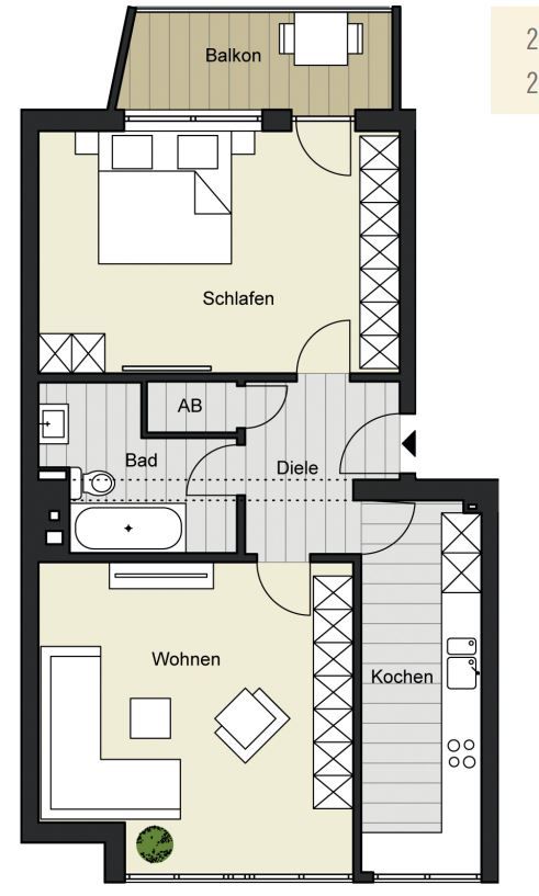 2-Zimmer-Wohnung in der Merheimer Straße 86-88 zu verkaufen! WE 7 in Köln