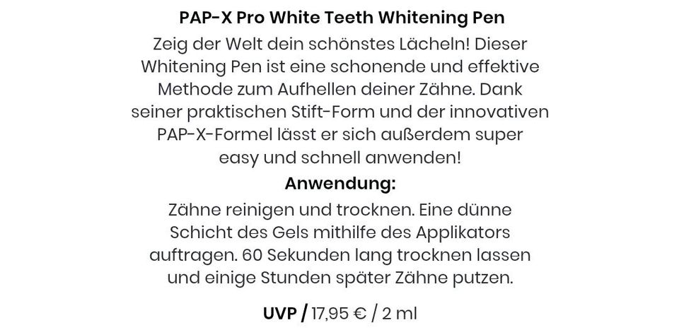 PAP-X Pro White Teeth Whitening Pen in Essen