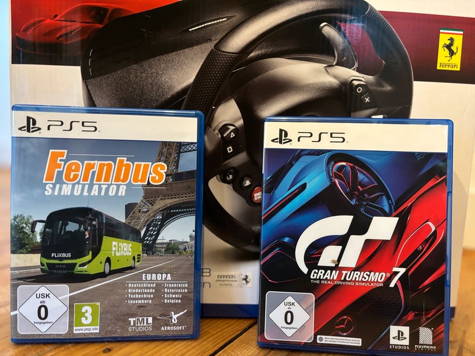 Gaming-Lenkrad + Fernbussimulator + Grand Turismo 7 für PS5 in Rheine