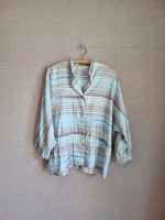 True Vintage Bluse gestreift Gr. 44 Retro blau türkis taupe Felic Niedersachsen - Bad Bederkesa Vorschau