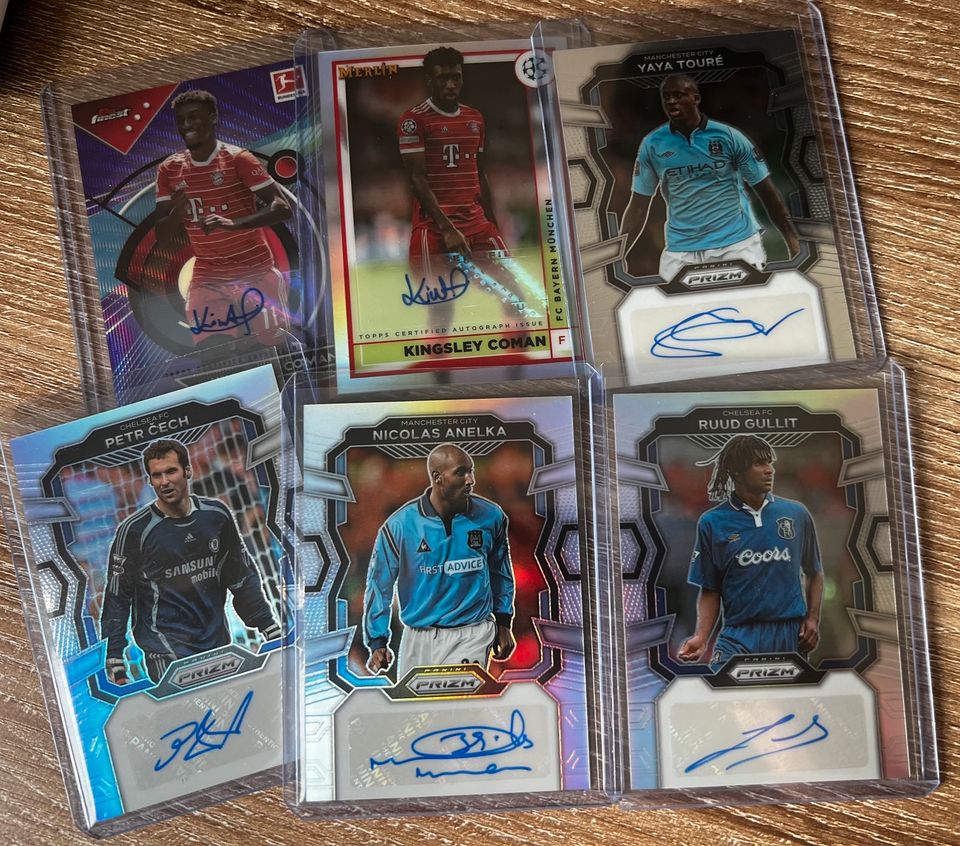 Topps und Panini autograph Gullit, Coman, Cech, Anelka in Taura