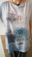 Shirt- s'Oliver-Shirt-blau mit Print, kurzärmelig,Gr.40-neuwertig Wuppertal - Vohwinkel Vorschau