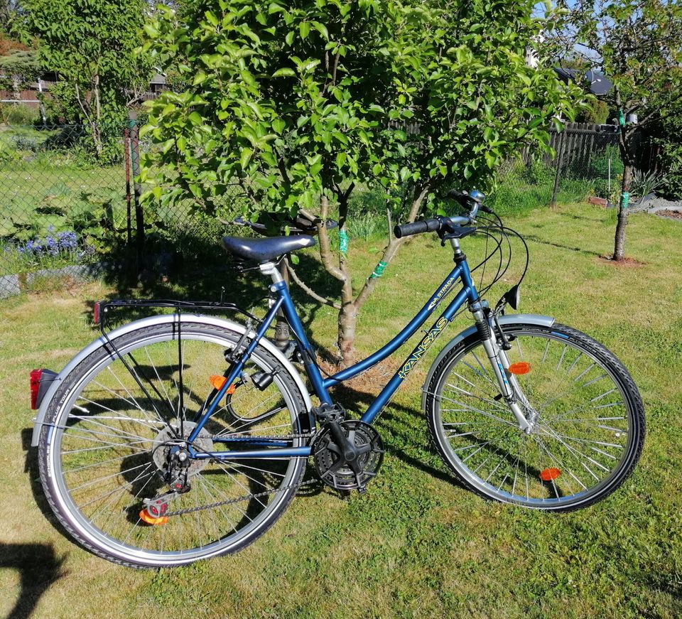 Damen Trekking-Fahrrad mit Bügelschloß & kleinem Fahrradcomputer in Chemnitz