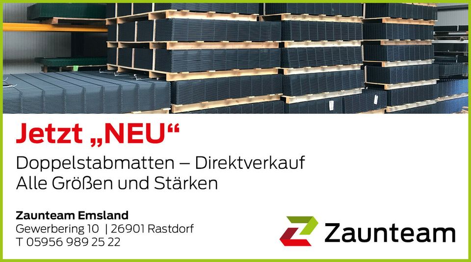 MAI RABATT AKTION !!!! 25 m Doppelstabmattenzaun Höhe 143 cm 6/5/6 inkl. Pfosten und Befestigungsmaterial im Zaun Paket in Rastdorf