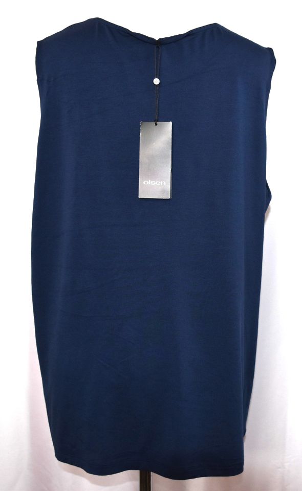 OLSEN Damen Tank Top mit Dekolleté Raffung Dunkelblau Gr. 48 in Herleshausen