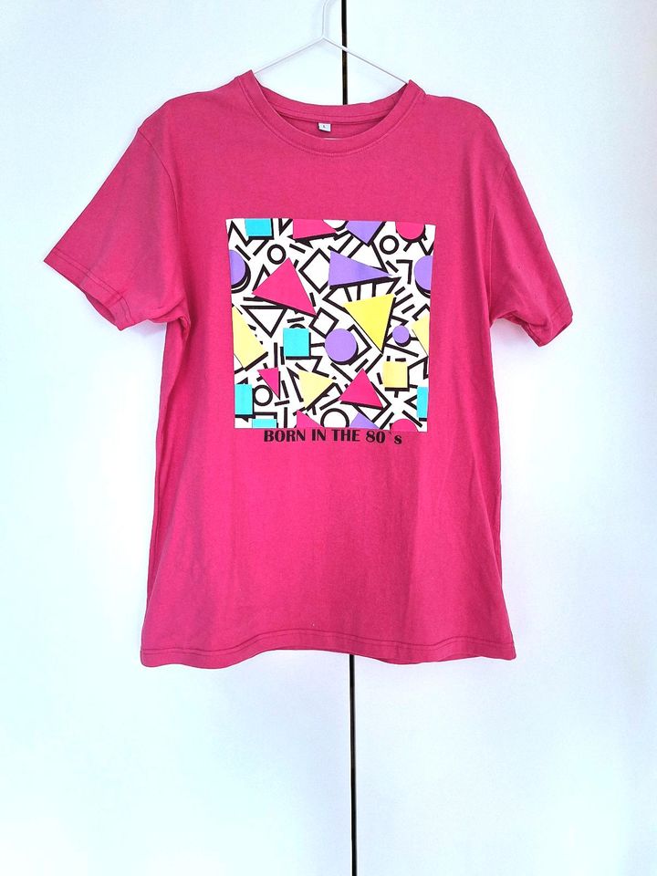 Pinkes Print-T-Shirt in Größe L in Schelklingen