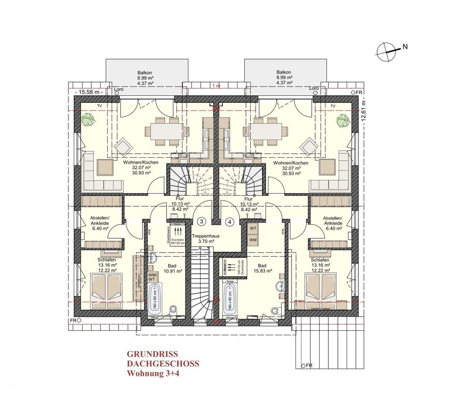 +++NEUBAUPROJEKT+++Exklusive Eigentumswohnung im Dachgeschoss über 2 Ebenen mit Balkon in beliebter Wohnlage von Stralsund in Stralsund