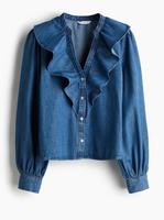 Jeansbluse Hemd mit Rüschen M Rheinland-Pfalz - Mainz Vorschau