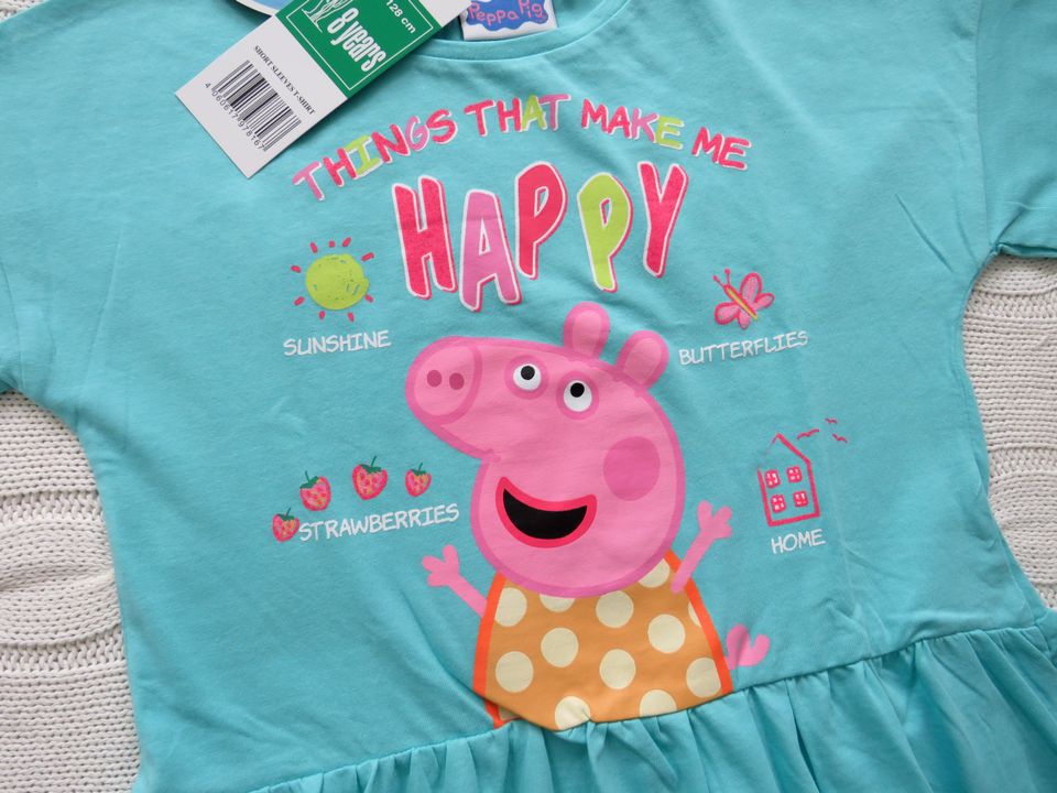 ❤️ PEPPA PIG UK Neu T-Shirt Print türkis Glitzer 128 MIMY128 in Berlin