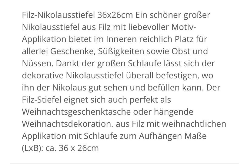 2x Filz Nikolaus Stiegel 36x26 cm Weihnachten - NEU in Leipzig
