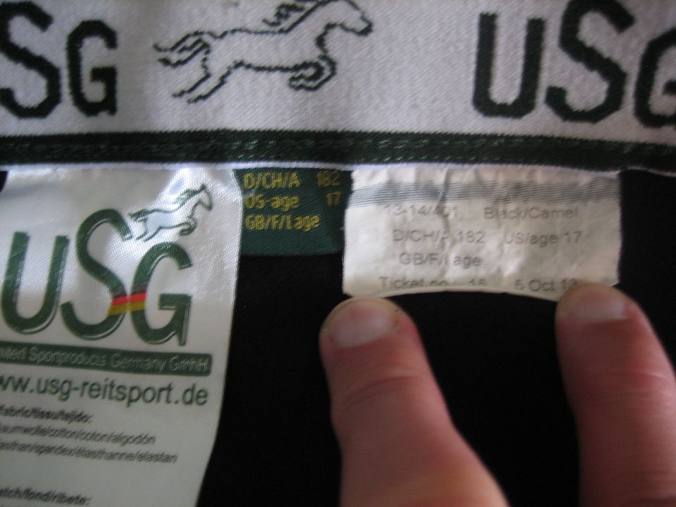USG ReitsportHose Mädchen&Damen black/camel 182/17 164/170/176 14 in Seligenstadt