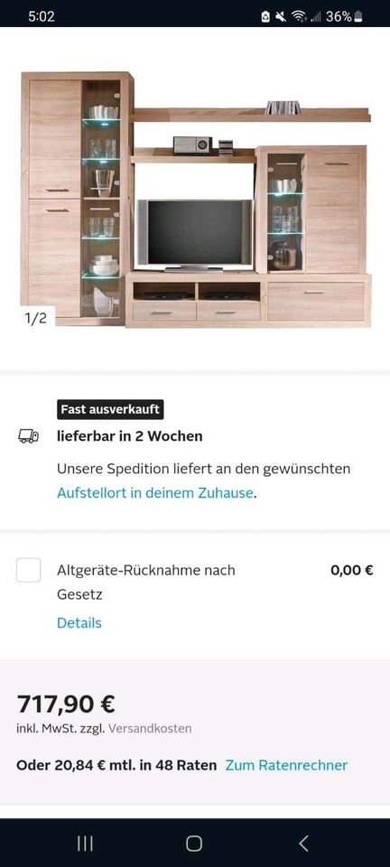 Wohnlandschaft/ TV Board mit zusätzlichen Sideboard zu verkaufen in Unterhaching