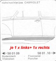 2 X VW Käfer ab 67 Unterbodenblech/Unterschweller re.+li. HS, NOS Bayern - Ansbach Vorschau