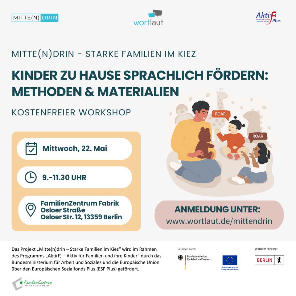 Workshop: Kinder zu Hause sprachlich fördern: Methoden und Materi in Berlin
