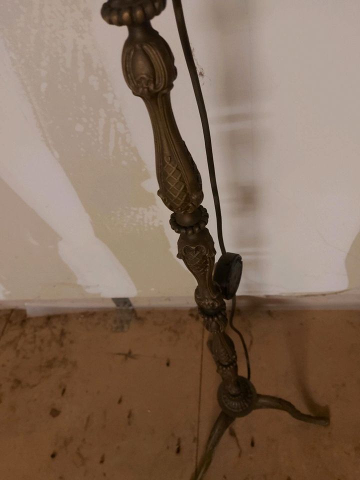 Bronze Stehlampe 170cm mit Schirm (1940)/ Vintage/ antik in Muggensturm