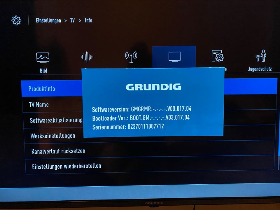 Grundig TV mit Wandhalterung ohne Fuß in Hannover