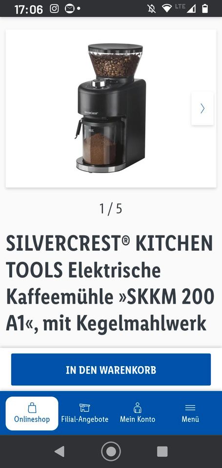 Elektrische Kaffeemühle silvercrest in Heimbach