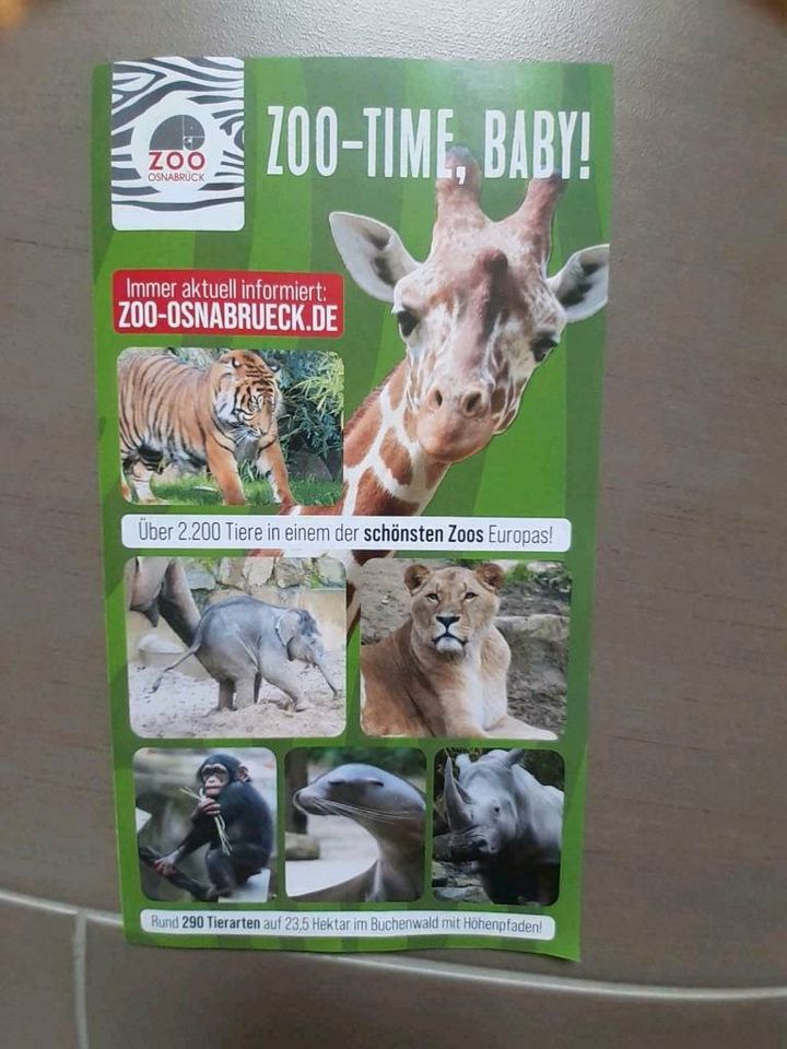 Zoo Osnabrück Coupon Ferien Freiz Gutschein Tageskarte 2für1Tiere in Delmenhorst