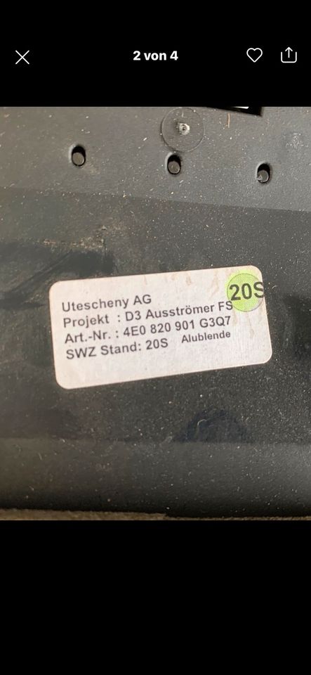 Audi A8 D3 4E Luftdüsen Luftgitter kompletter SET 4E0819203 in Bönnigheim